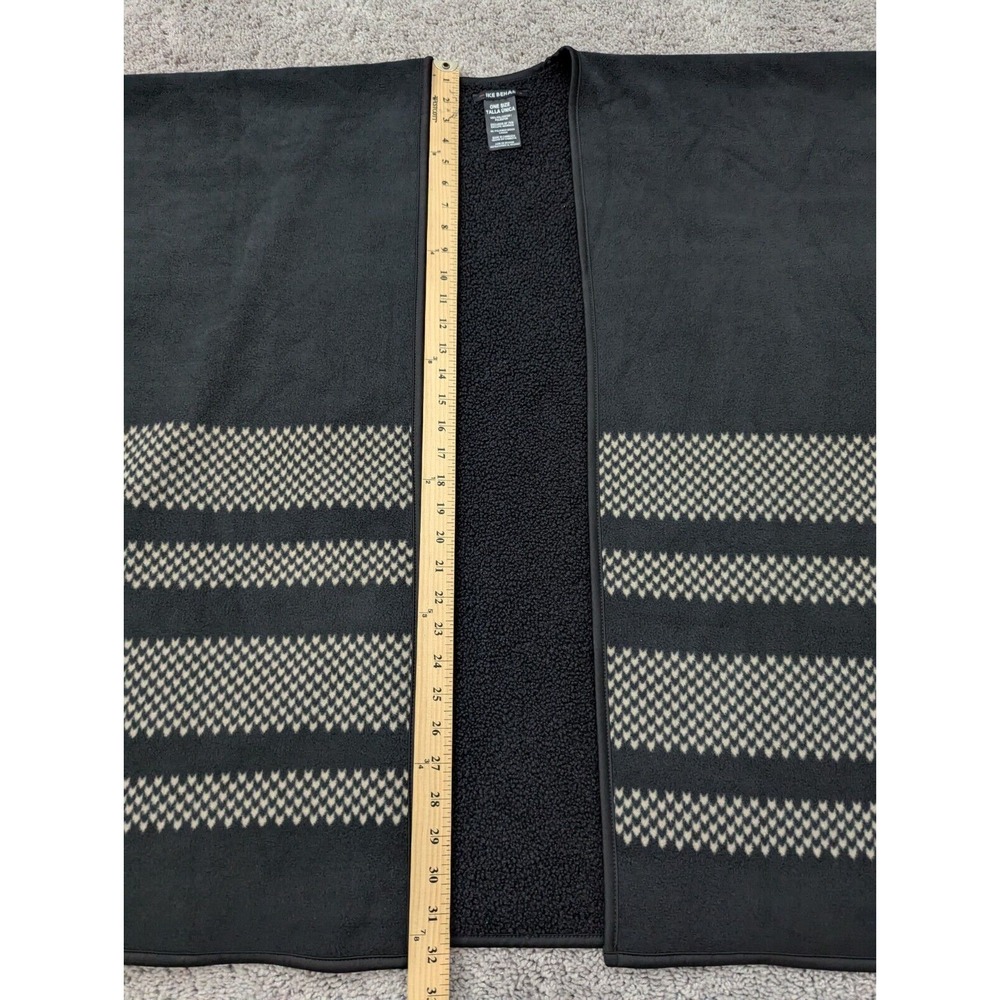 Ike Behar Cardigan Womens One Size Open Front Sweater Boho Hippie Black - Picture 5 of 6